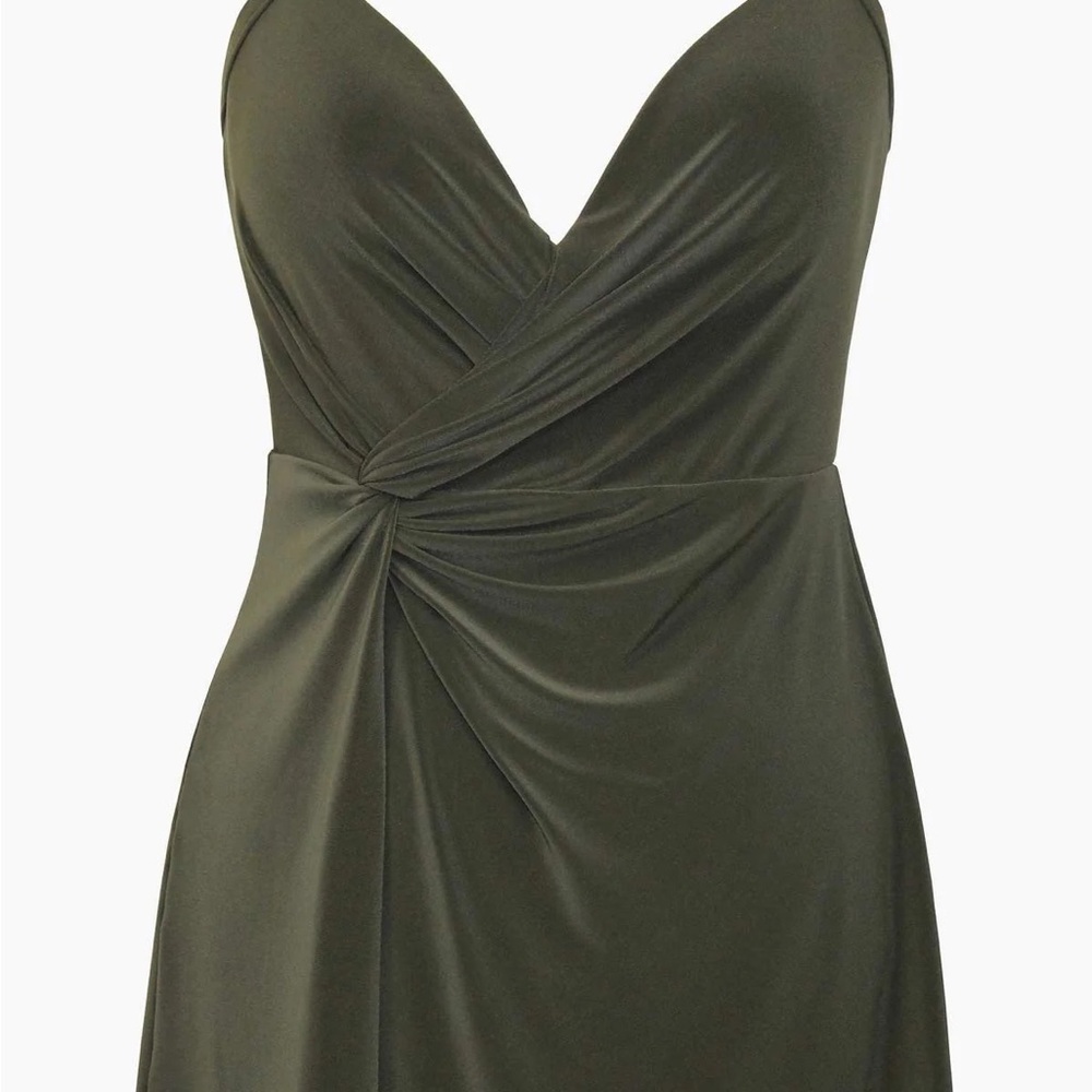Elegant Olive Green Women's Swim Dress